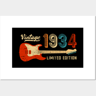 Vintage 1934 Birthday Classic Music Lover Guitarist Posters and Art